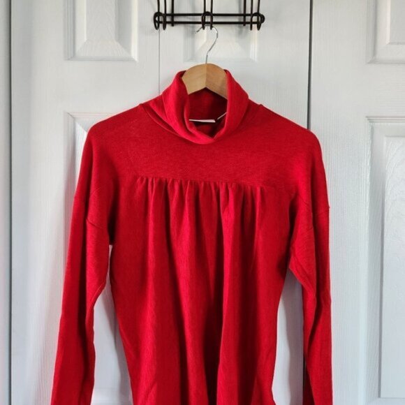 Maeve by Anthropologie Red Long Sleeve Turtleneck Lightweight Sweater - Picture 9 of 10